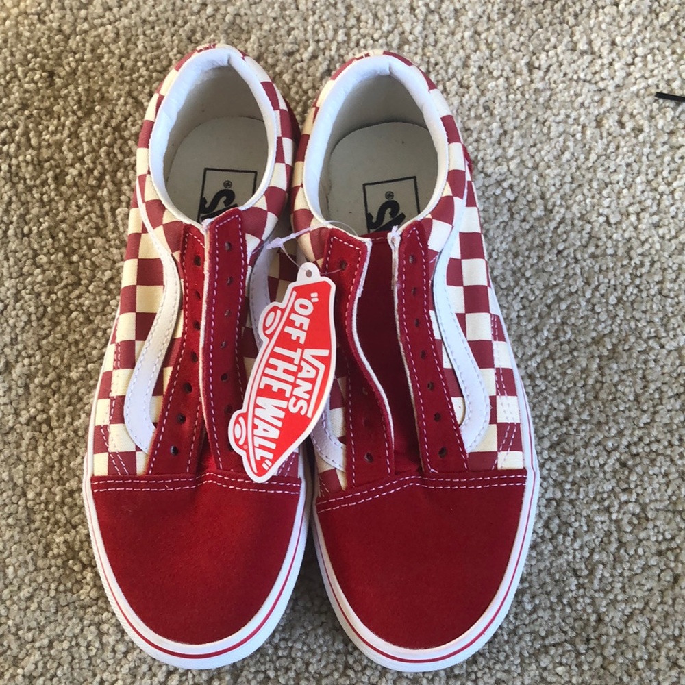 Vans red and white checkered